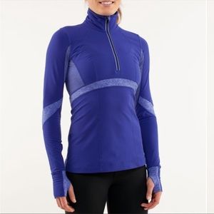 Lululemon Run: Distance Pullover Pigment Blue / Heathered Pigment Blue